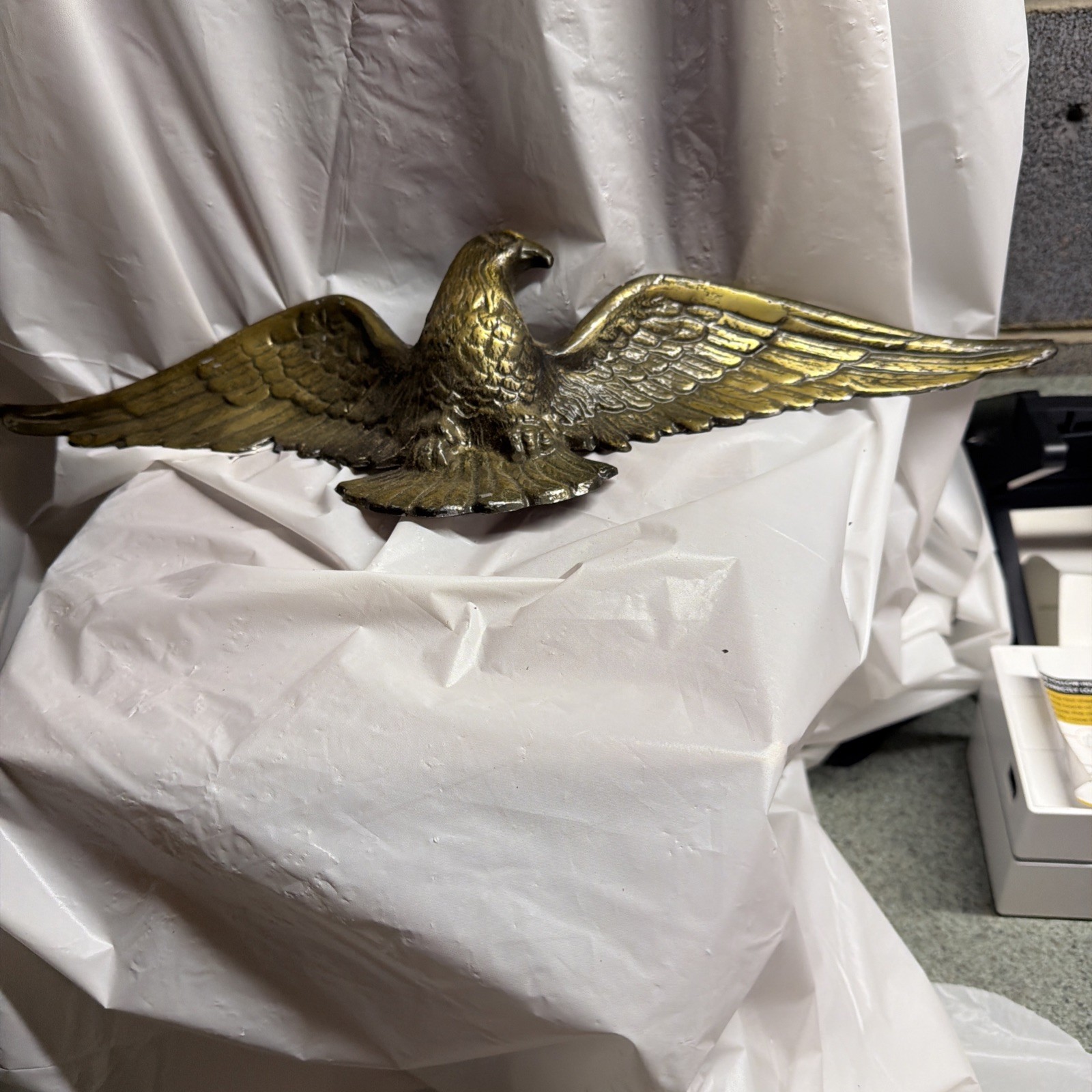 Vintage 19 Inch Cast Aluminum Eagle - Good Condition, Brass Color Vintage 19 Inch Cast Aluminum Eagle - Good Condition, Brass Color