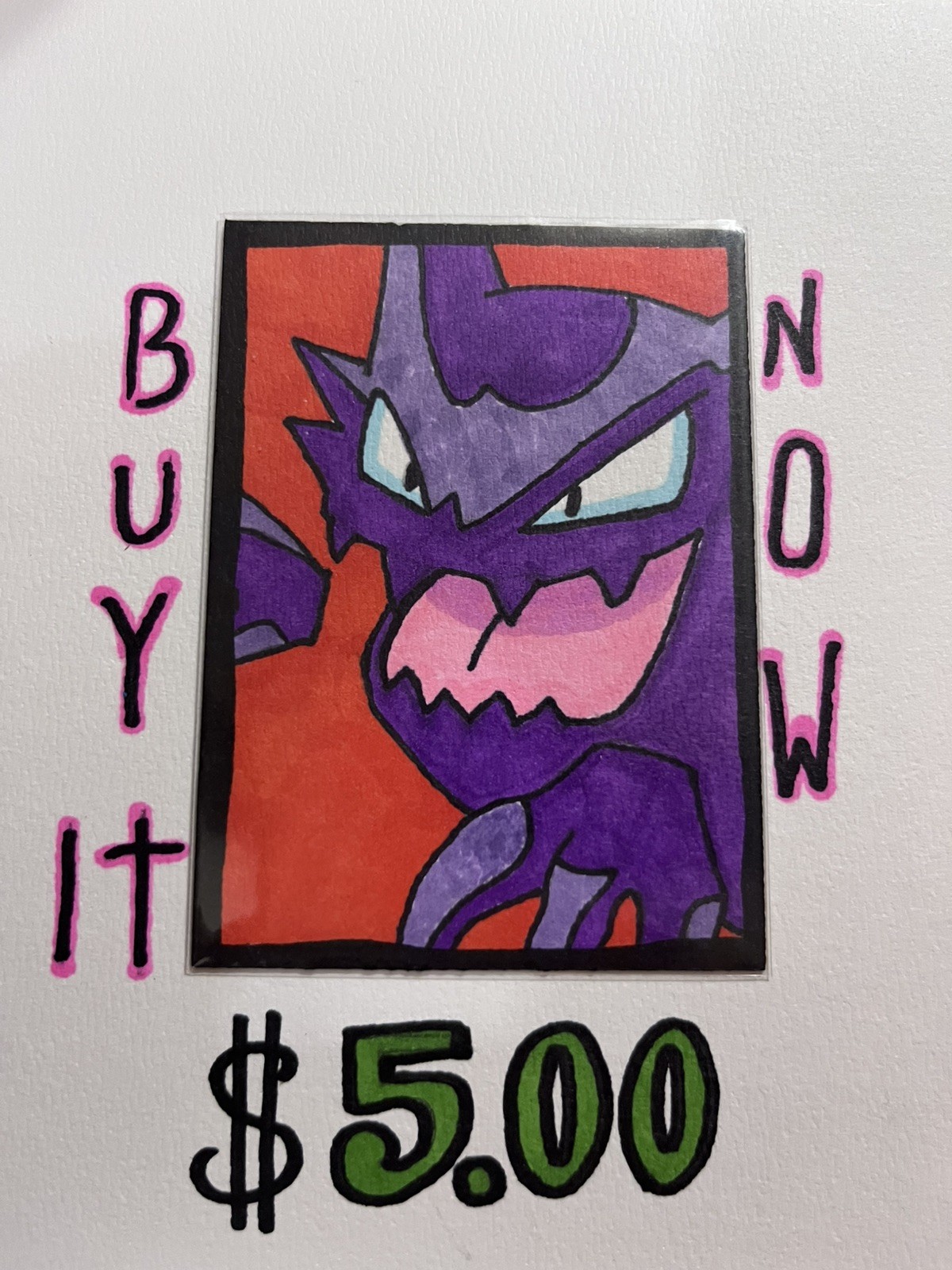 Haunter ACEO Original Art Card Hand Drawn OOAK By Frank Fraley Pokémon $5.00DEAL Haunter ACEO Original Art Card Hand Drawn OOAK By Frank Fraley Pokémon $5.00DEAL