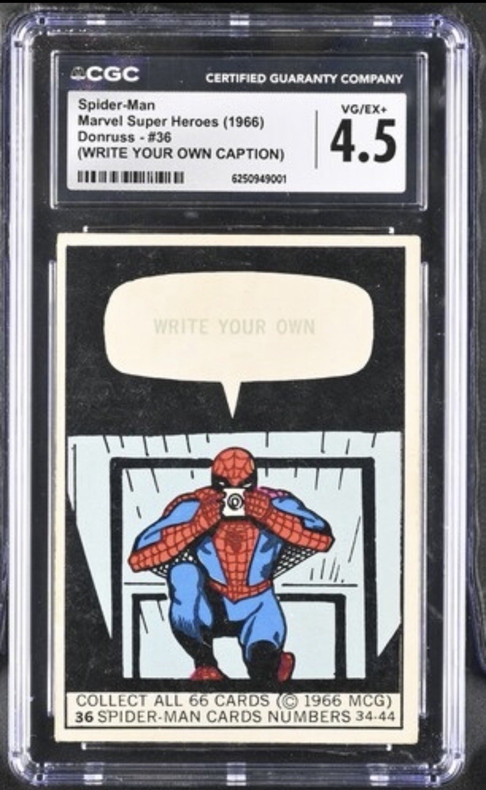1966 Donruss Marvel Super Heroes Spider-Man  #36 CGC 4.5