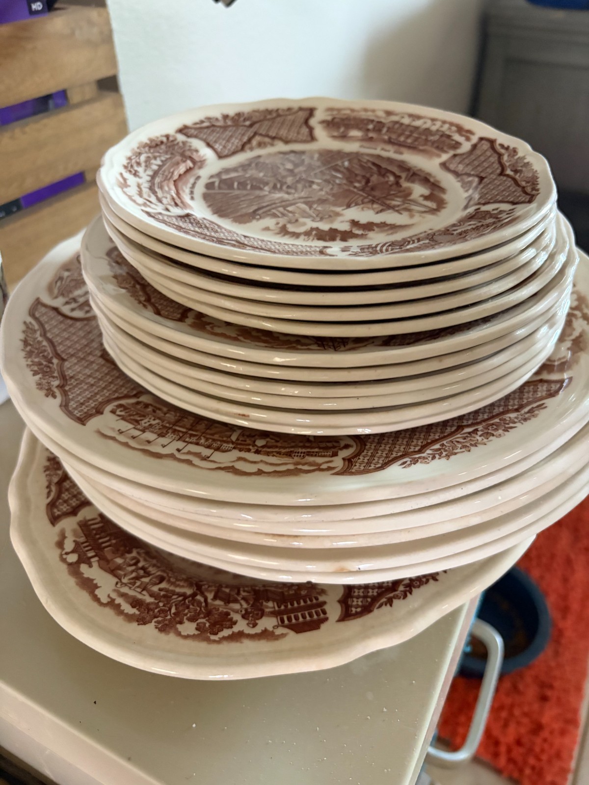 Vintage Alfred Meakin Fair Winds Collection of plates and a platter