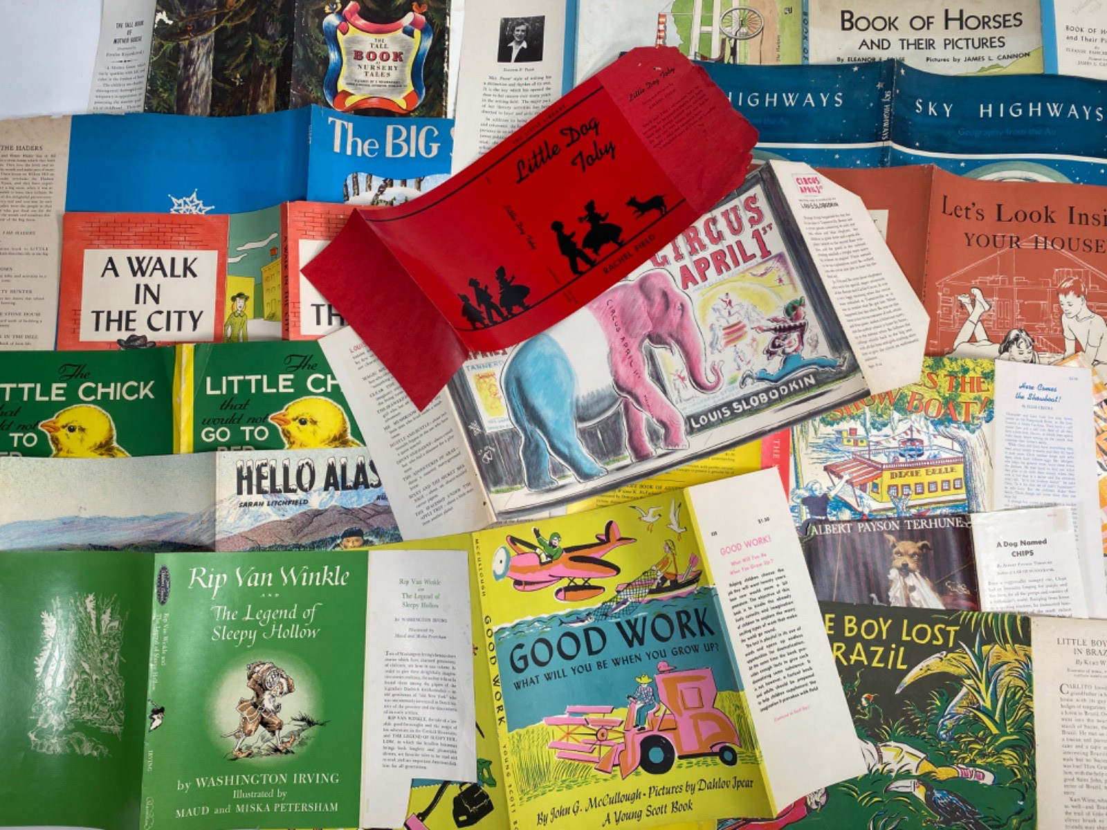 1930s-50s CHILDREN'S BOOK DUST JACKETS vintage lot of fifteen NO BOOKS, DJS ONLY 1930s-50s CHILDREN'S BOOK DUST JACKETS vintage lot of fifteen NO BOOKS, DJS ONLY