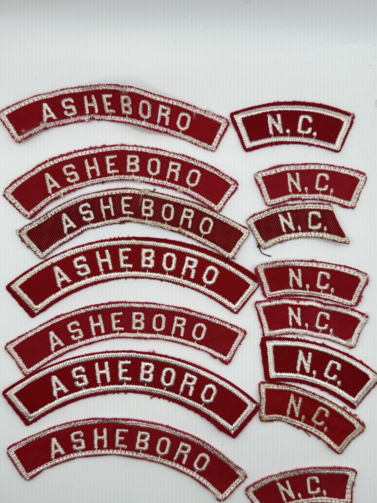Vintage BSA Asheboro North Carolina Boy Scout Uniform Shoulder Strips Lot of 15 Vintage BSA Asheboro North Carolina Boy Scout Uniform Shoulder Strips Lot of 15
