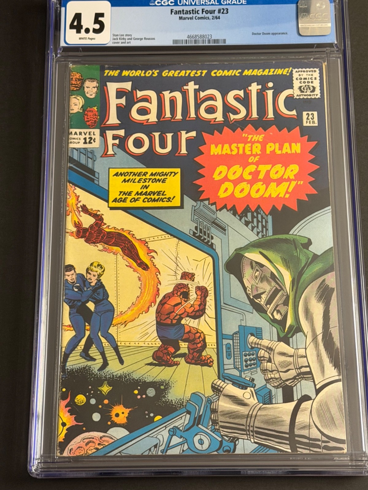 Fantasic Four #23 1964 CGC 4.5 White Pages Doctor Doom cover