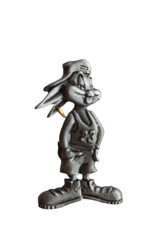 Vintage 1992Pewter Bugs Bunny with Gold Hoop Earring | Warner Brothers Space Jam Vintage 1992Pewter Bugs Bunny with Gold Hoop Earring | Warner Brothers Space Jam