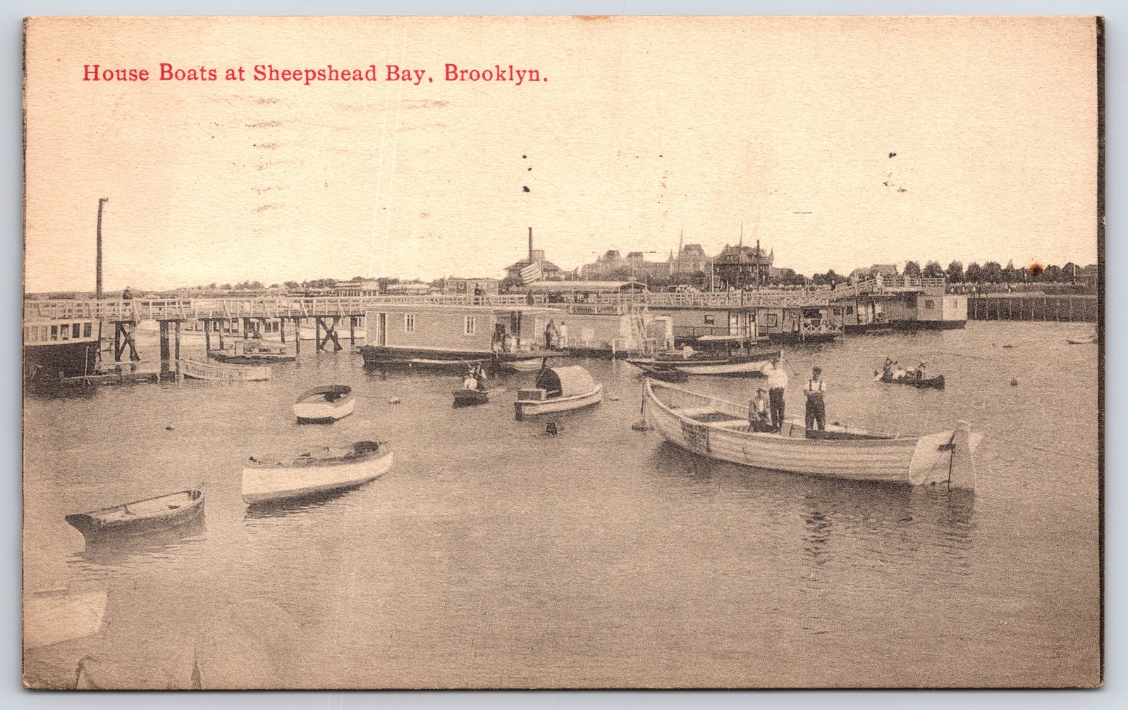 1910 House Boats Sheepshead Bay Brooklyn New York Posted Postcard 1910 House Boats Sheepshead Bay Brooklyn New York Posted Postcard