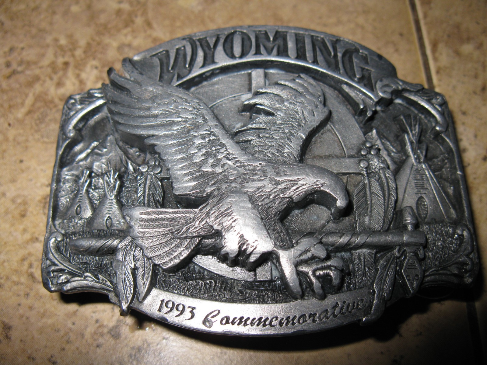 Siskiyou Vintage Wyoming 1993 Commemorative Buckle 234/1000 Pewter Siskiyou Vintage Wyoming 1993 Commemorative Buckle 234/1000 Pewter