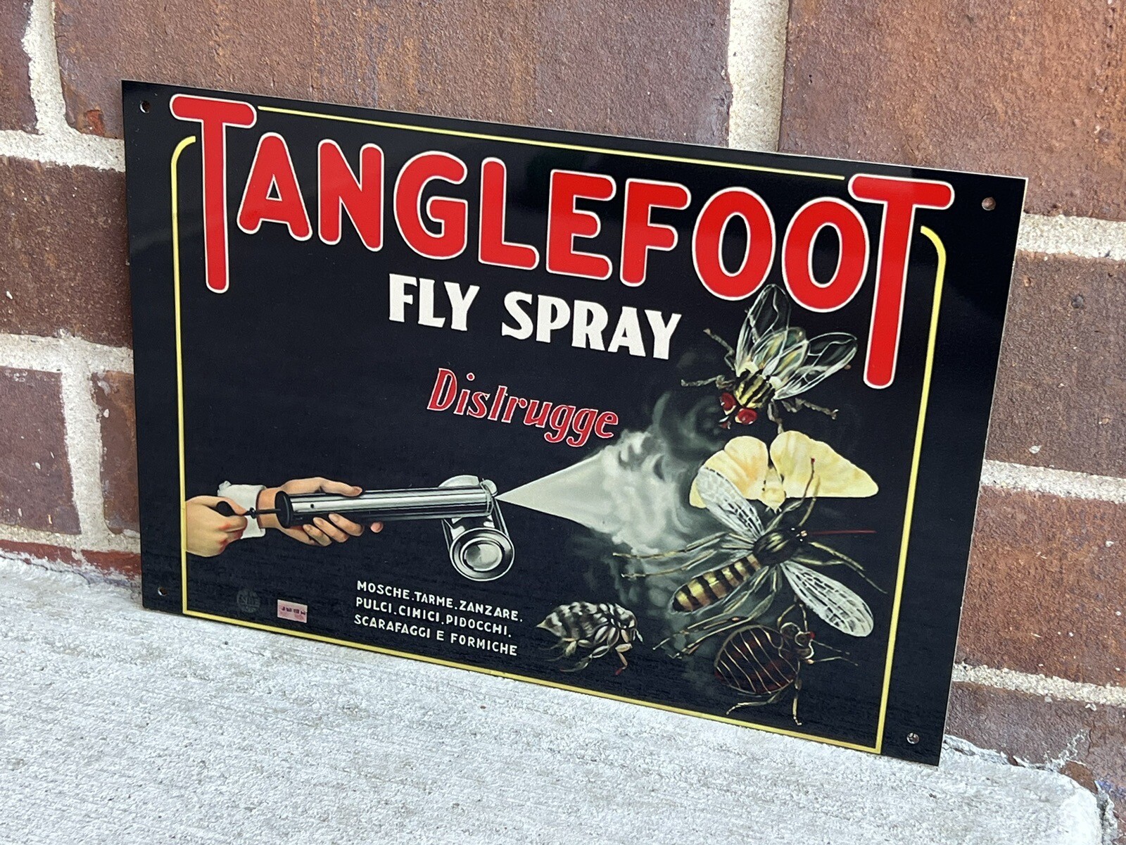 Tanglefoot Flypaper Hi Gloss Aluminum Vintage Style sign Tanglefoot Flypaper Hi Gloss Aluminum Vintage Style sign