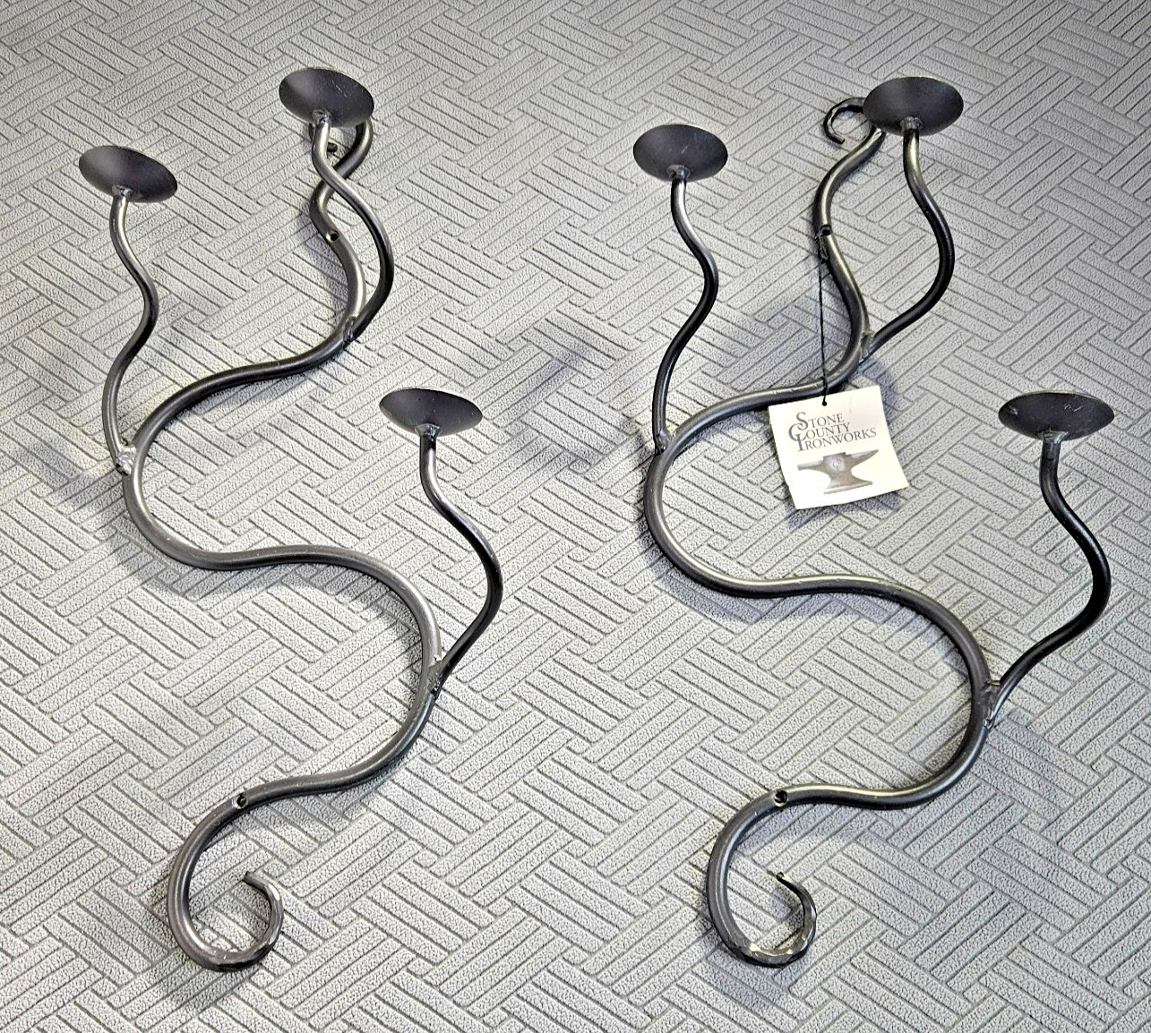 Stone County Ironworks Iron Wall Hanging Ornamental Candle Holder Stone County Ironworks Iron Wall Hanging Ornamental Candle Holder