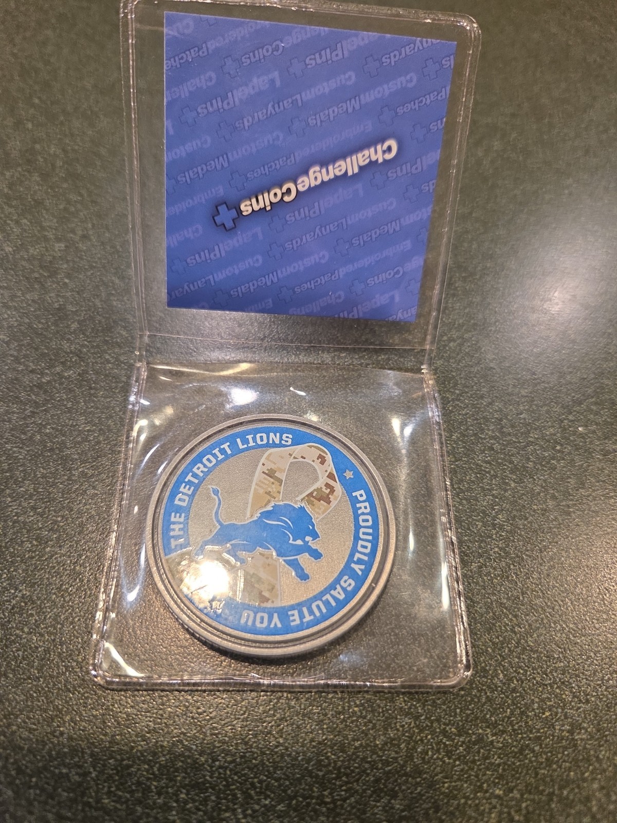 Rare Detroit Lions Veteran “Proudly Salute You” Challenge Coin