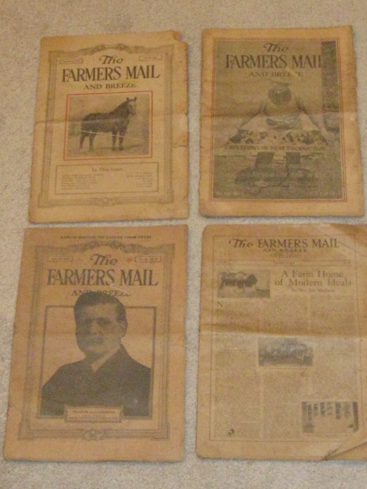 Vintage 4 Issues 1917-1919 The Farmers Mail & Breeze Magazine Vintage 4 Issues 1917-1919 The Farmers Mail & Breeze Magazine