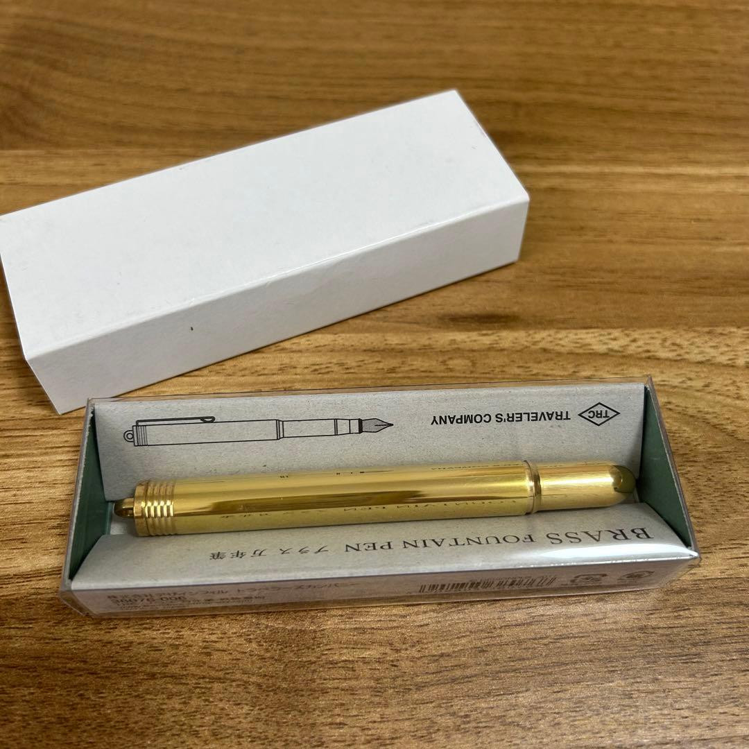 Traveler's Company TRC Solid Brass Fountain Pen Fine nib Stationery NEW JAPAN