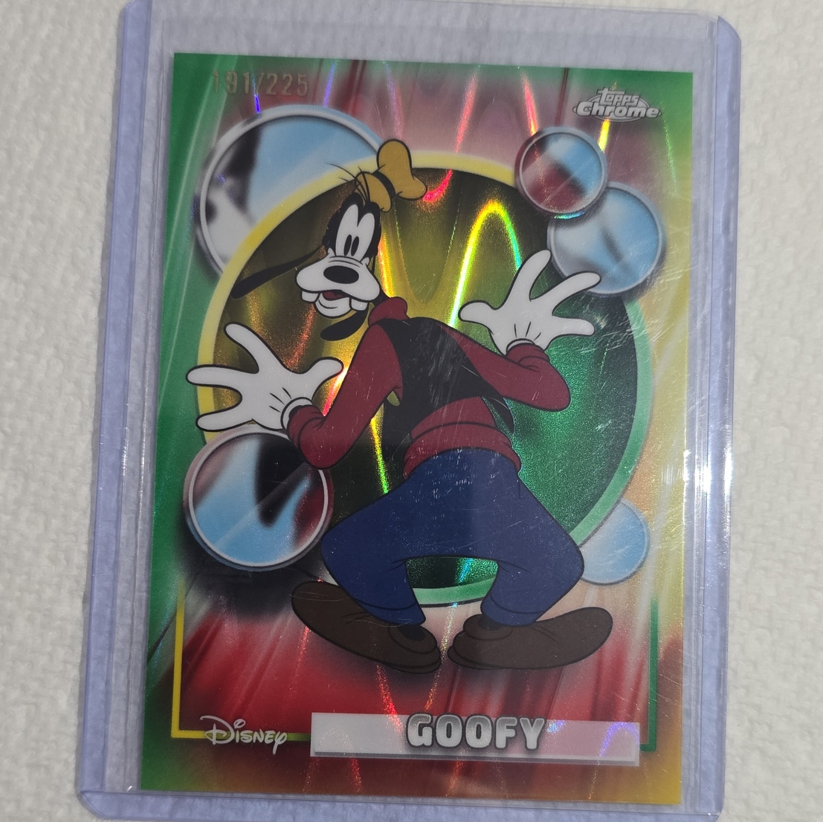 Topps Chrome Disney Goofy #52 Green Parallel Serial Numbered 191/225