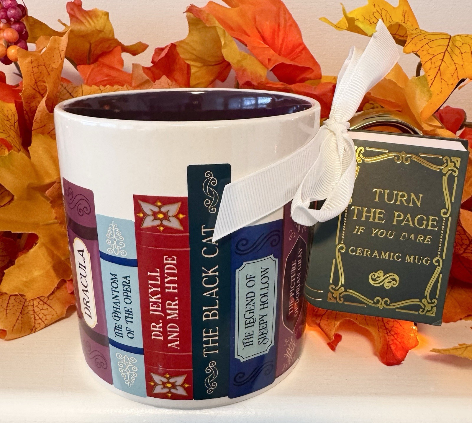Sunday Morning Ceramics Spooky Book Lover Turn the Page If You Dare Mug NWT