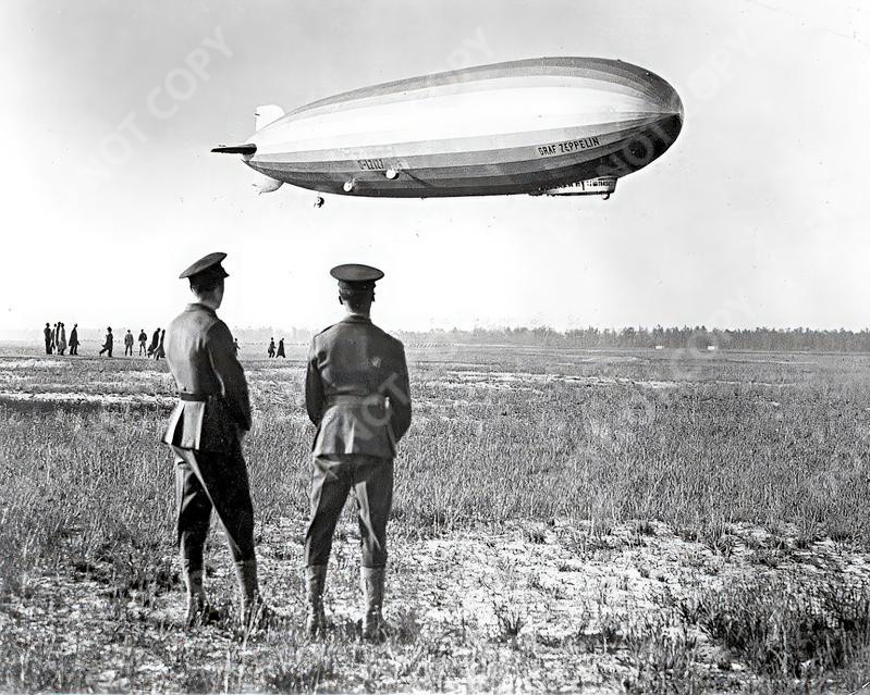 1935 Graf Zeppelin German Airship Dirigible Aviation Soldiers Over Germany