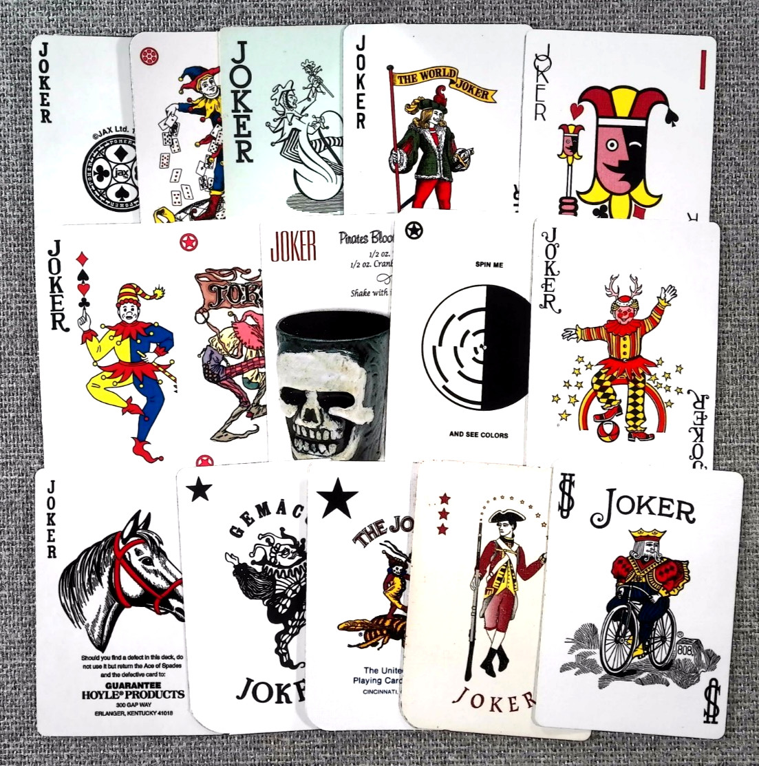 Joker Playing Cards Lot Of 15 Vintage Mixed Collection Casino Poker Advertising