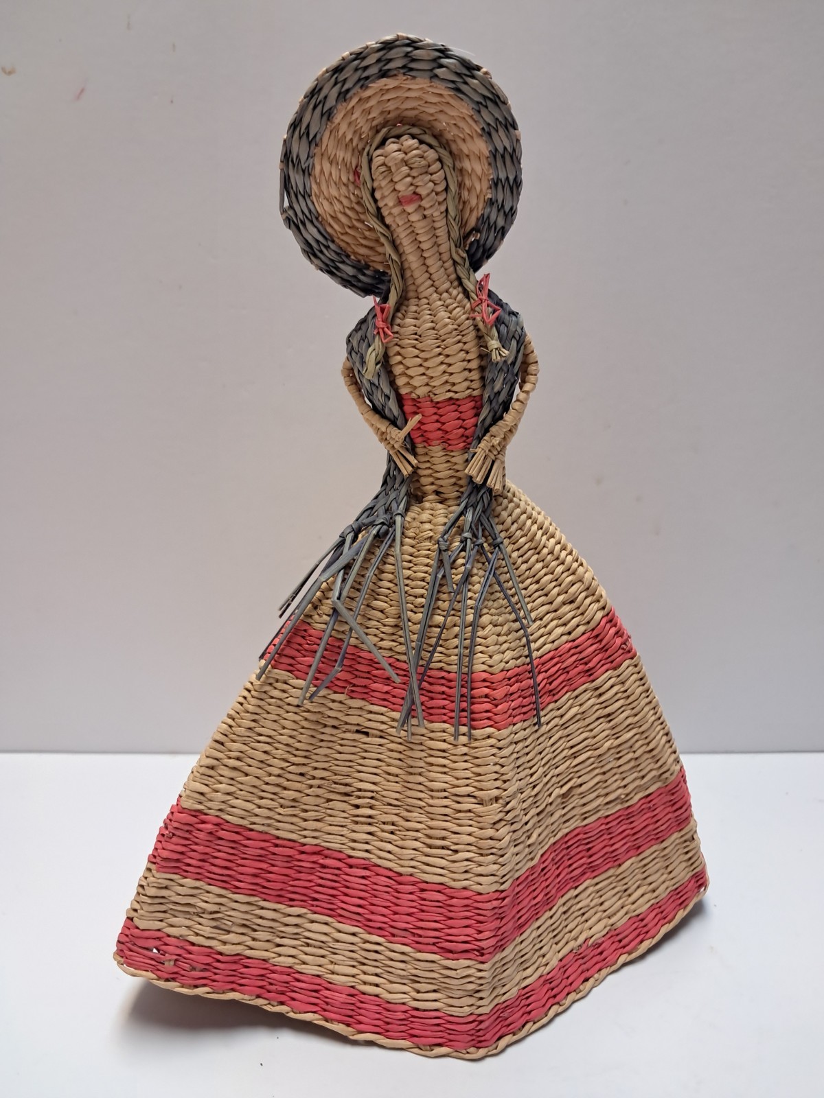 Vintage Mexican Woven Straw Doll 