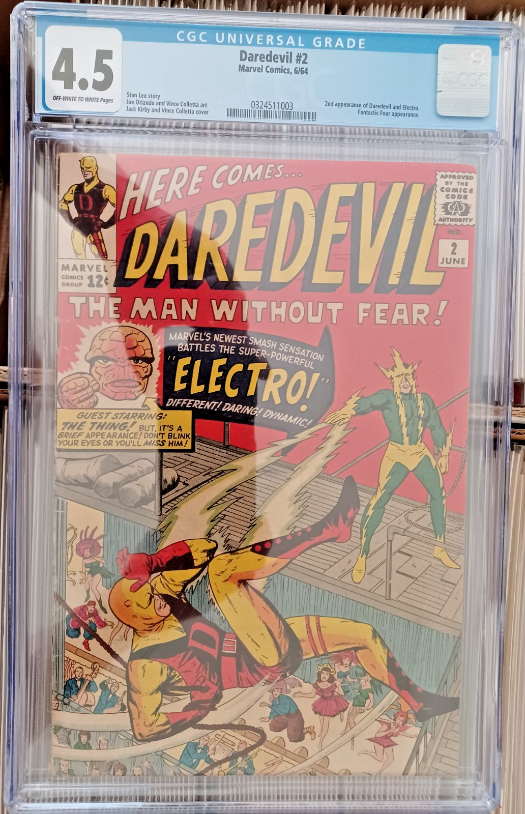 Daredevil 2, CGC 4.5, Very Good+, VG+, 2nd Daredevil, Electro, Fantastic Four Daredevil 2, CGC 4.5, Very Good+, VG+, 2nd Daredevil, Electro, Fantastic Four