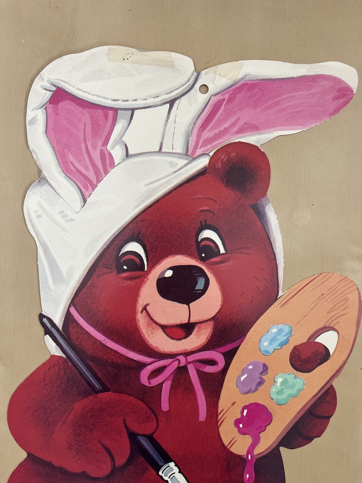 Vintage Easter Rabbit Bear Bunny Die Cut Cottage Kitsch Vintage Easter Rabbit Bear Bunny Die Cut Cottage Kitsch