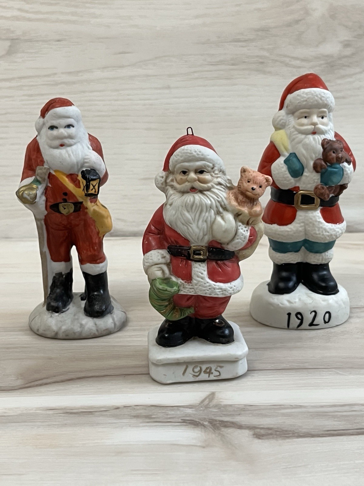 3 VTG 1990s 1920 1945 Collectible Ceramic Santa Claus Father Christmas Figures 3 VTG 1990s 1920 1945 Collectible Ceramic Santa Claus Father Christmas Figures