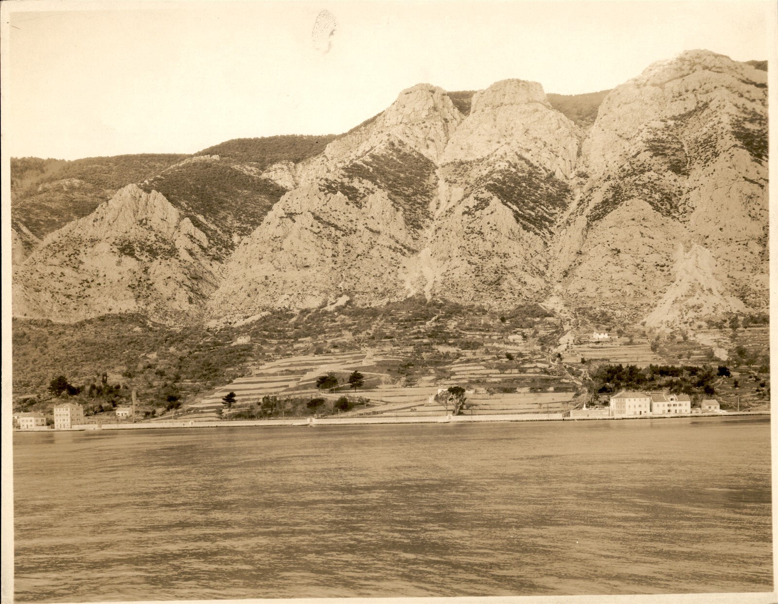 GA228 Early 1900s Original Photo ROAD WINDING UP MOUNTAINSIDE KOTOR YUGOSLAVIA