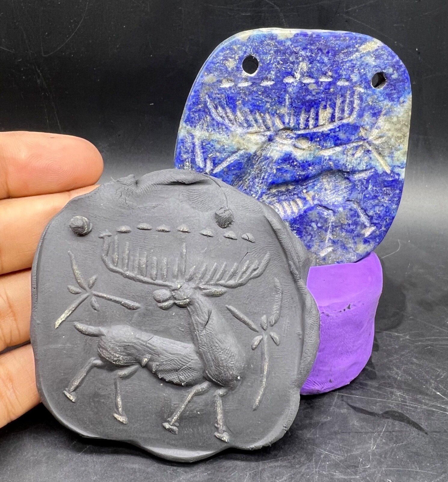 Antique Wild Mountain Animal Intaglio Stone From Old Historic Civilization Pende Antique Wild Mountain Animal Intaglio Stone From Old Historic Civilization Pende