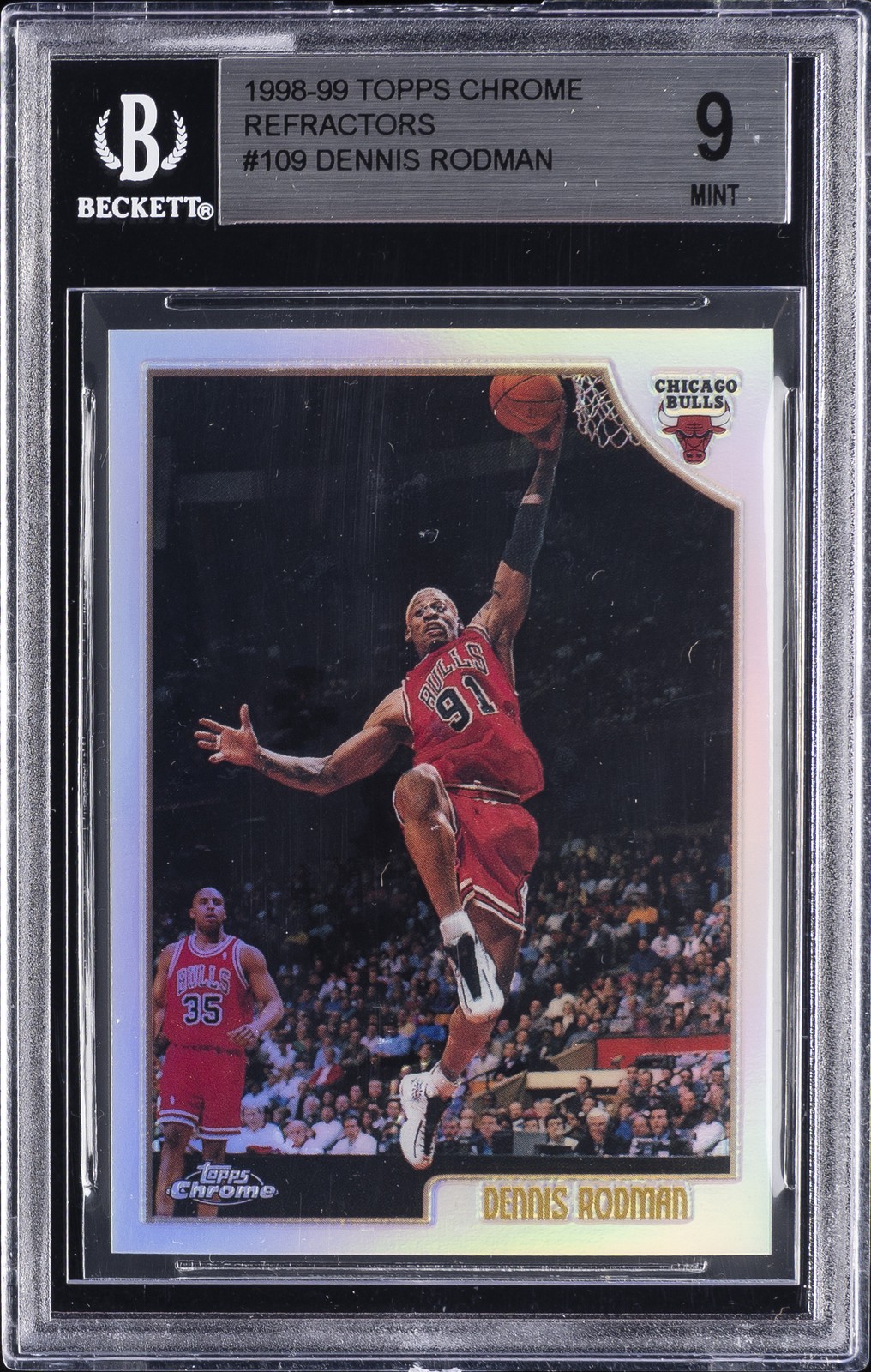 1998-99 TOPPS CHROME REFRACTORS #109 DENNIS RODMAN BGS 9