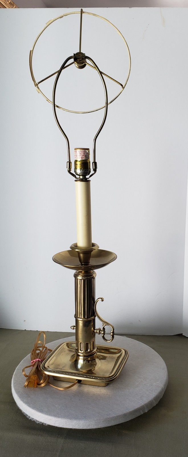 Vintage Mid Century Frederick Cooper Gilt Table Candle Lamp Large