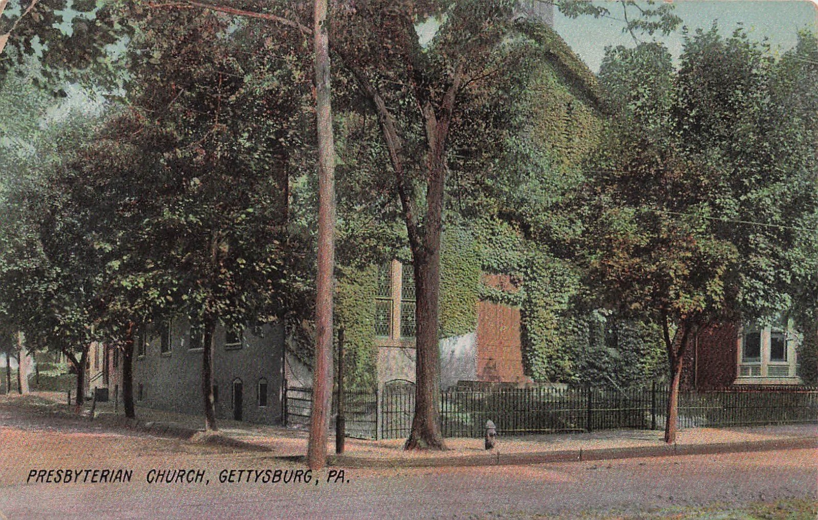 Gettysburg PA Pennsylvania Presbyterian Church Demolished  Vtg Postcard 27A