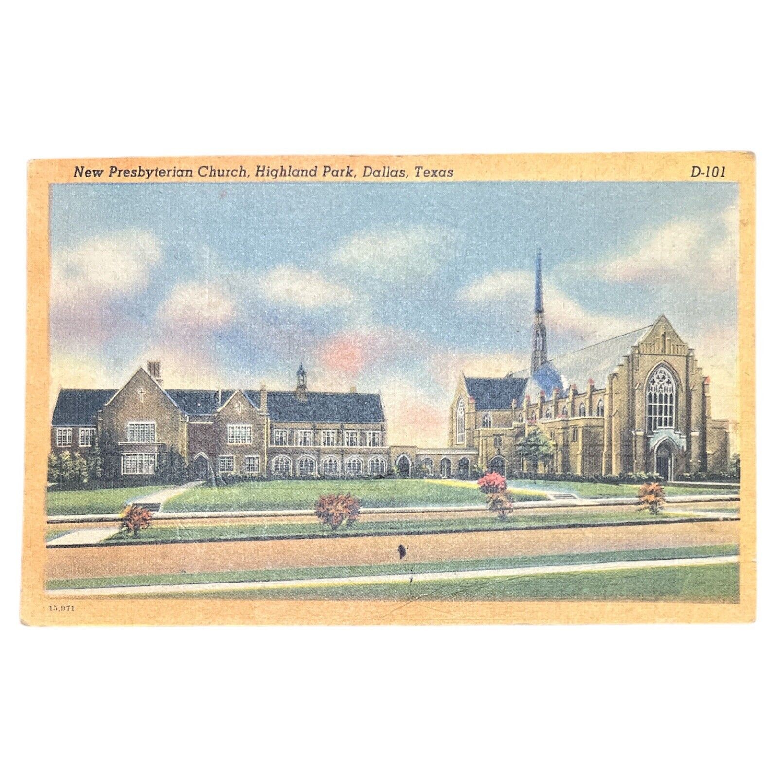 Vintage Linen New Presbyterian Church Dallas Texas Postcard Ephemera UNPOSTED
