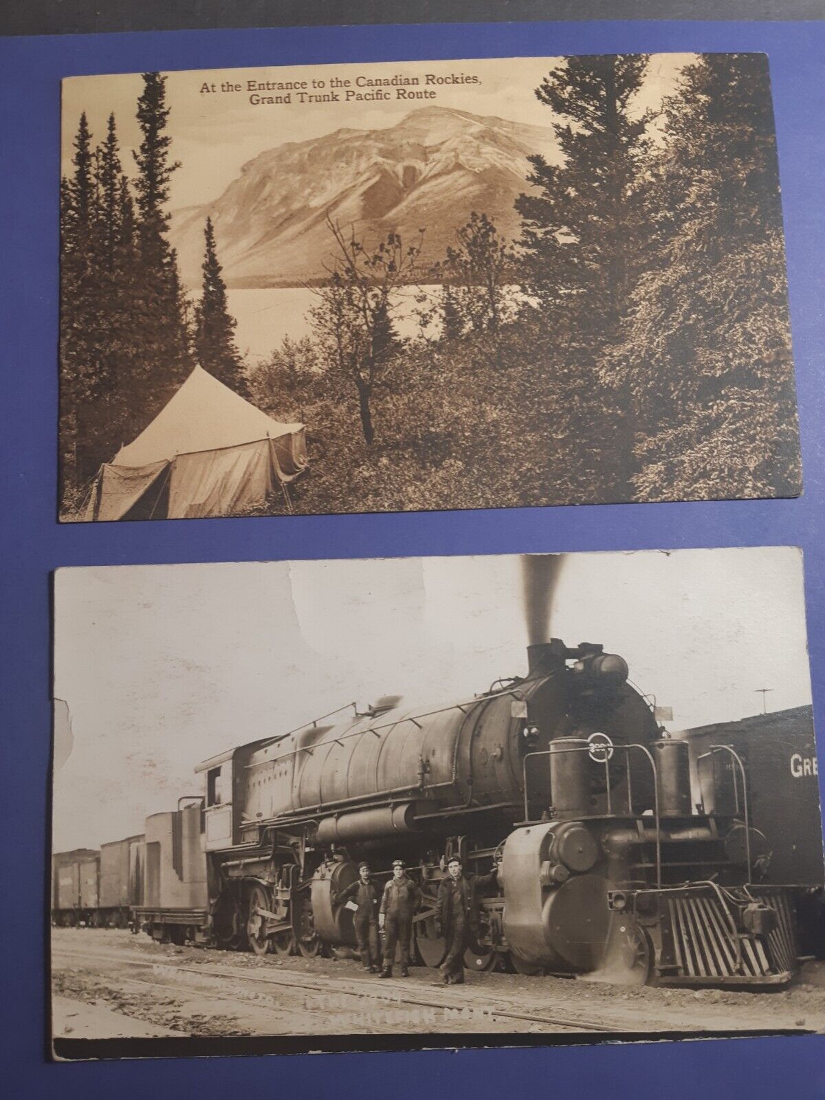 Antique Post Cards Grand Trunk Canadian Rockies - Locomotive Whitefish Montana