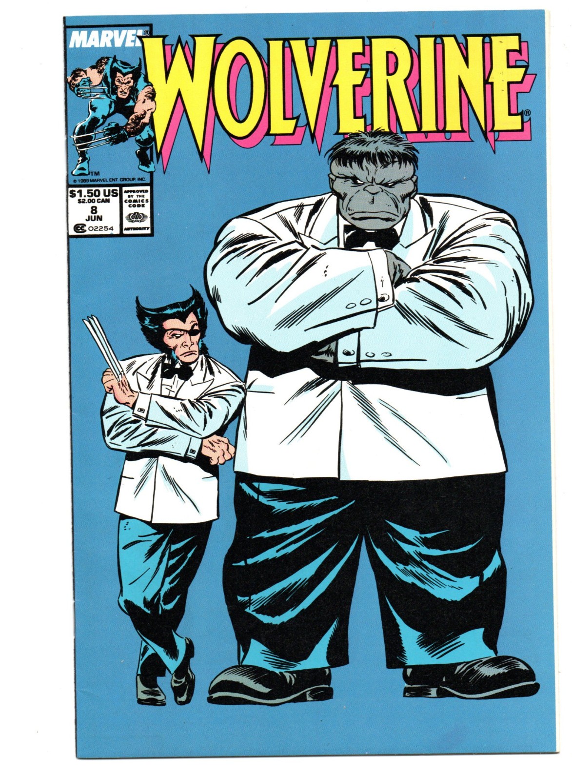 WOLVERINE #8 (1989) - GRADE 9.2 - MARVEL ICONIC BUSCEMA PATCH HULK COVER ART WOLVERINE #8 (1989) - GRADE 9.2 - MARVEL ICONIC BUSCEMA PATCH HULK COVER ART