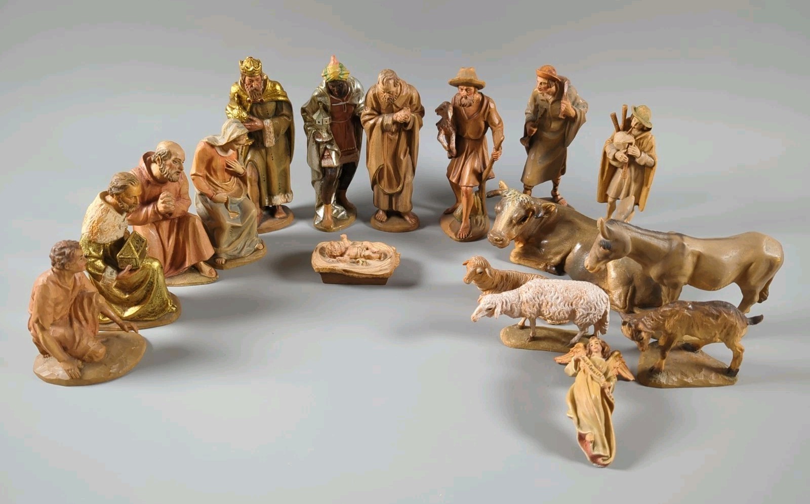 Large 17pc ANRI Hand Carved Nativity Set 5 Large 17pc ANRI Hand Carved Nativity Set 5