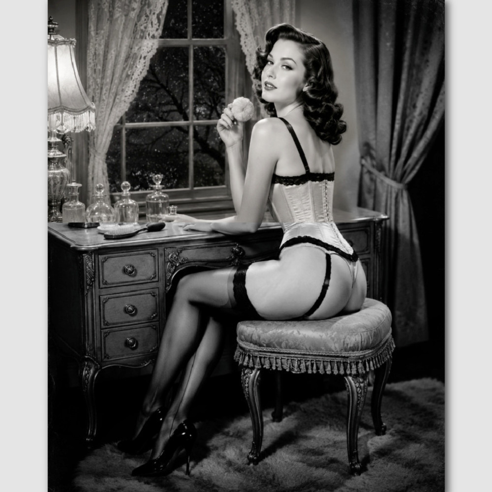 Lingerie Pinup 8 by 10 Print Old Hollywood 1940s Photo Glamour Woman Vintage 177