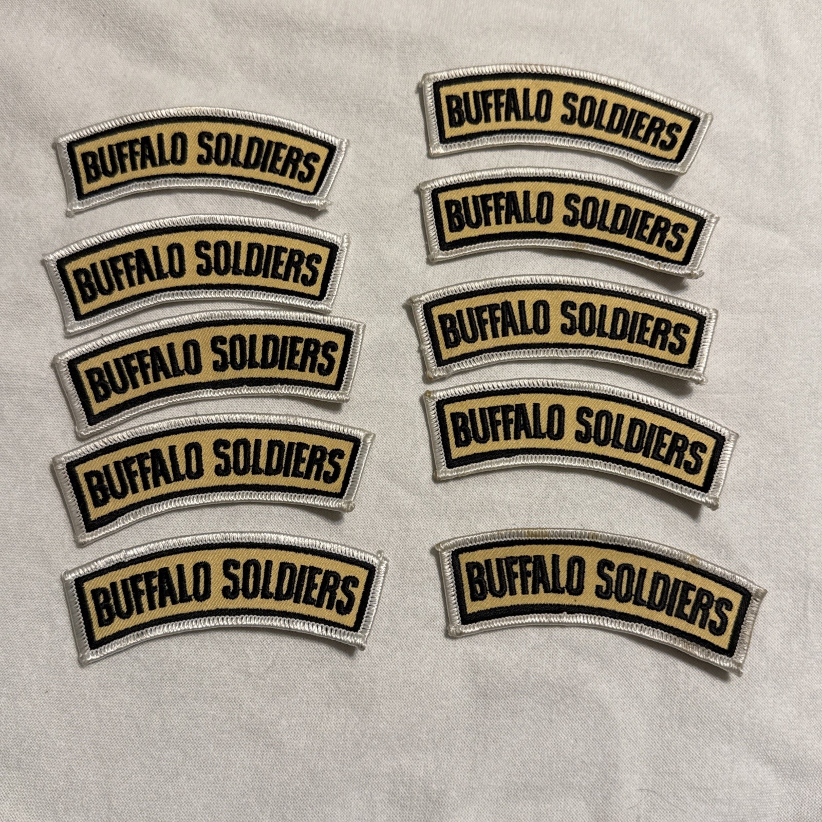 Vintage Buffalo Soldiers embroidered Rocker Tab Patches LOT Of 10