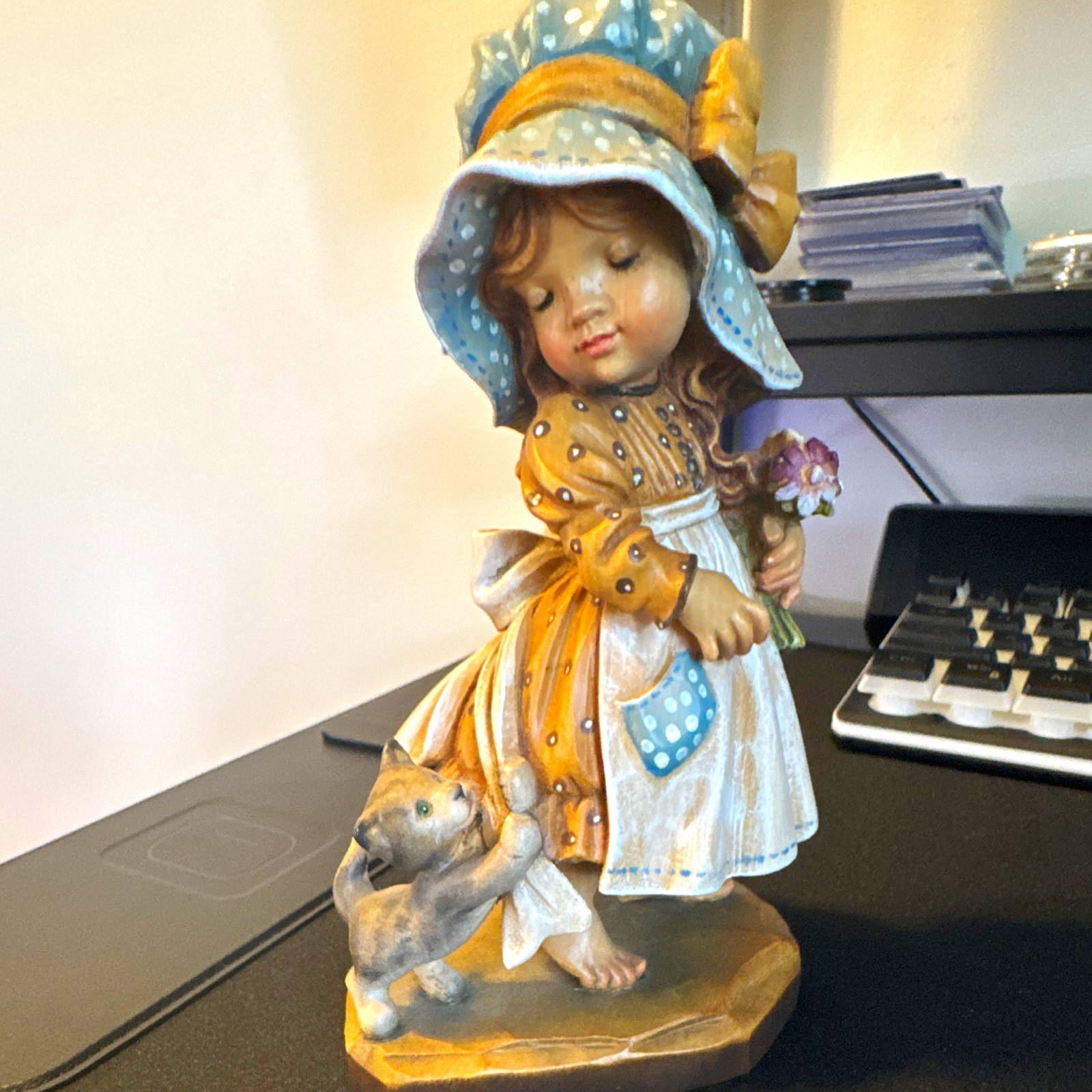 ANRI Sarah Kay 7” Wood Figurine “Take Me Along” Italy 122/1000
