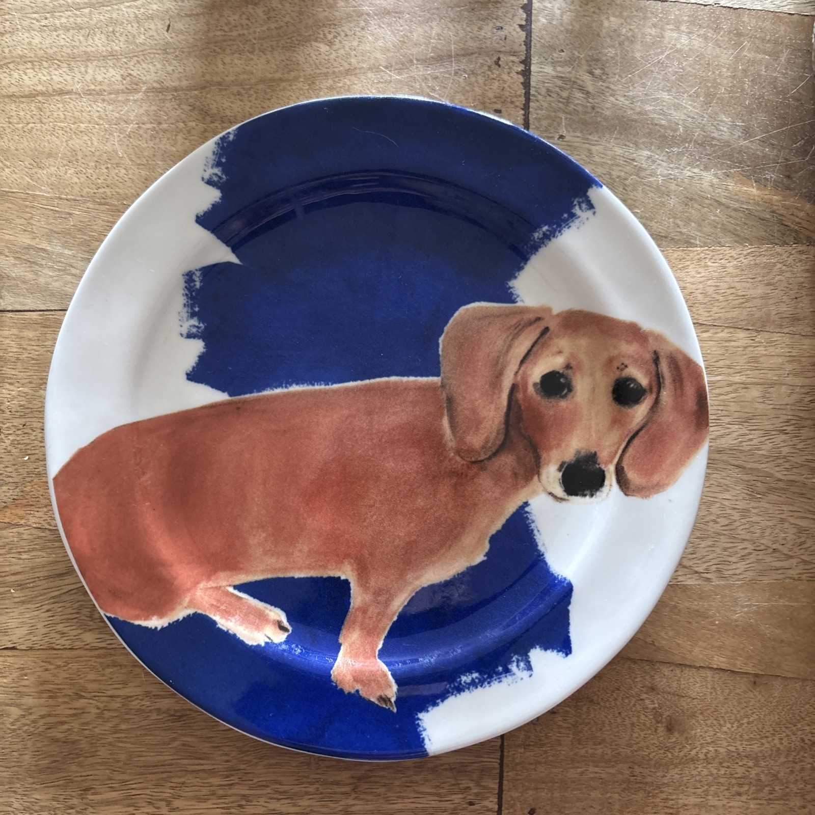 Dachshund Plate Anthropologie Sally Muir 8 1/2 In Dachshund Plate Anthropologie Sally Muir 8 1/2 In