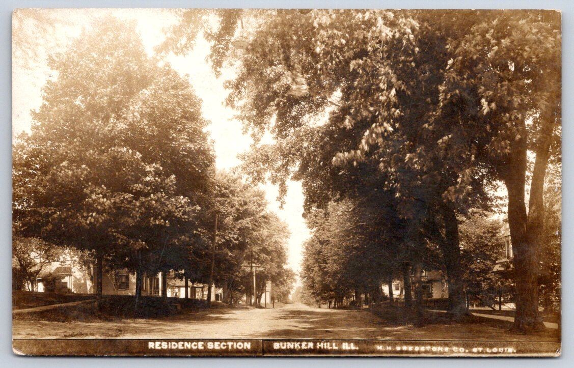 Dorsey Antique Illinois Postcard BUNKER HILL Residence Section 1918 RPPC Dorsey Antique Illinois Postcard BUNKER HILL Residence Section 1918 RPPC