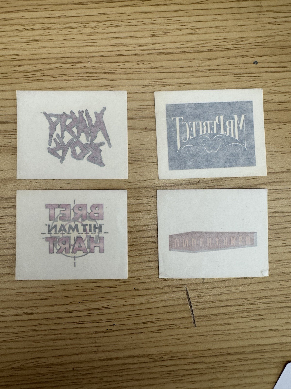 PROMO : WWF WRESTLING 1993 Mini Temporary Tattoos (Coliseum Video VHS) Lot Of 4