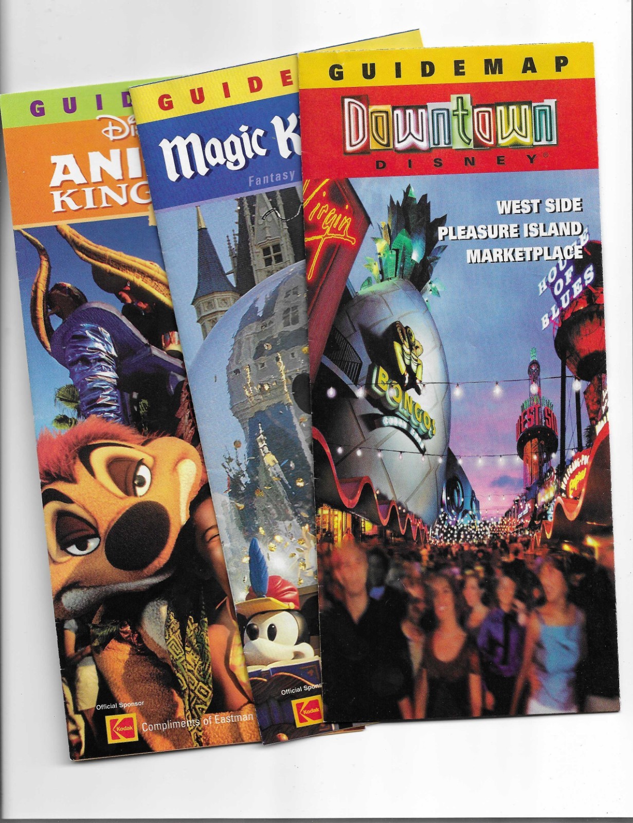 Disney World Vintage circa 2002 Parks Guide Maps lot of 3 Disney World Vintage circa 2002 Parks Guide Maps lot of 3