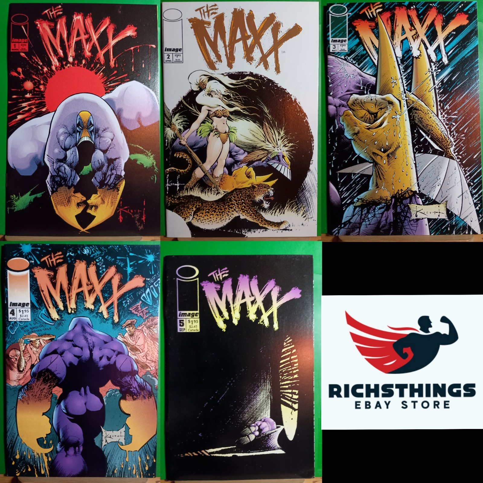 1993 Image Comics The Maxx Issues 1-5 Set Sam Kieth Cover Artist  
