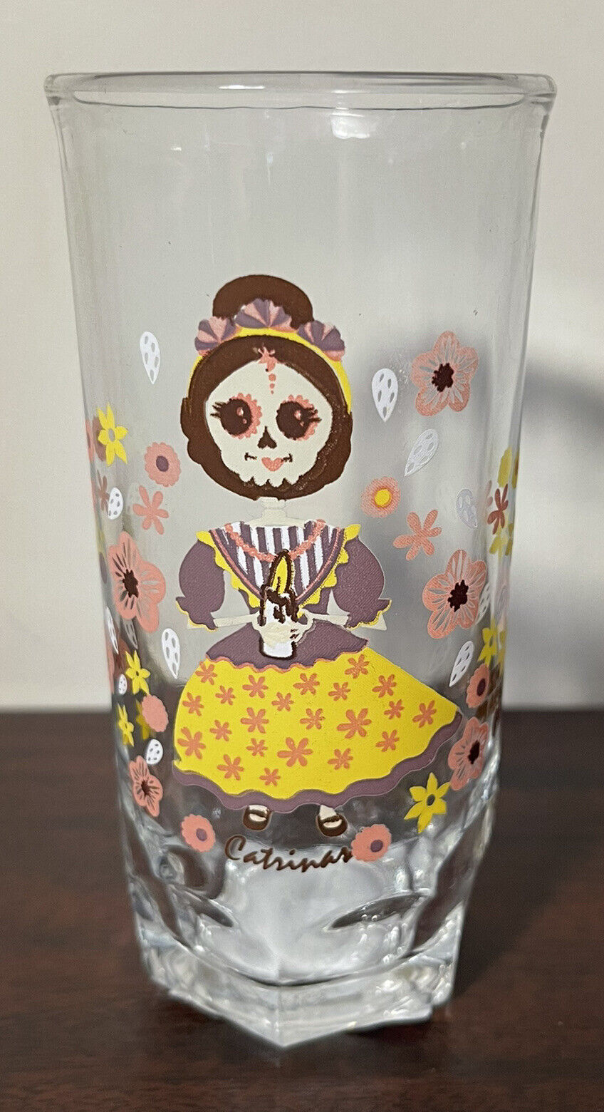 Doña Maria Catrinas Day of the Dead Clear Juice Glass Tumbler 5\
