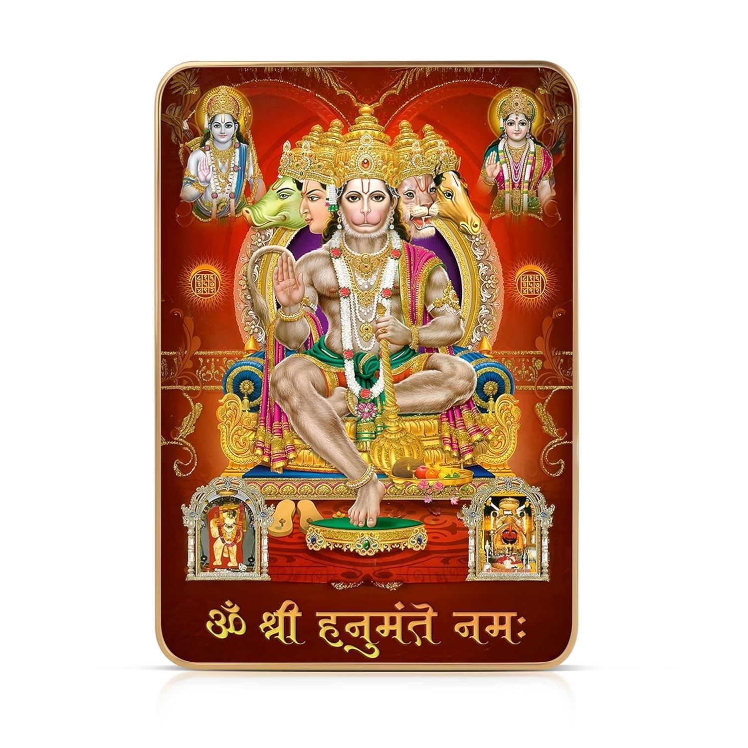 Panchmukhi Hanuman Ji Photo Frame for Home Office Temple Pooja 6x8 inch