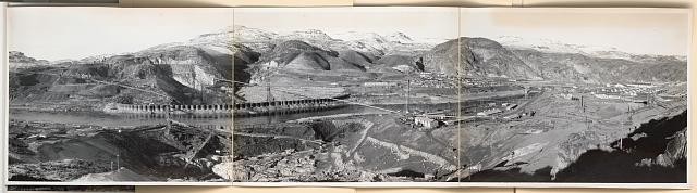 Photo:Mason City Washington Grand Coulee Dam Construction Panorama 1936