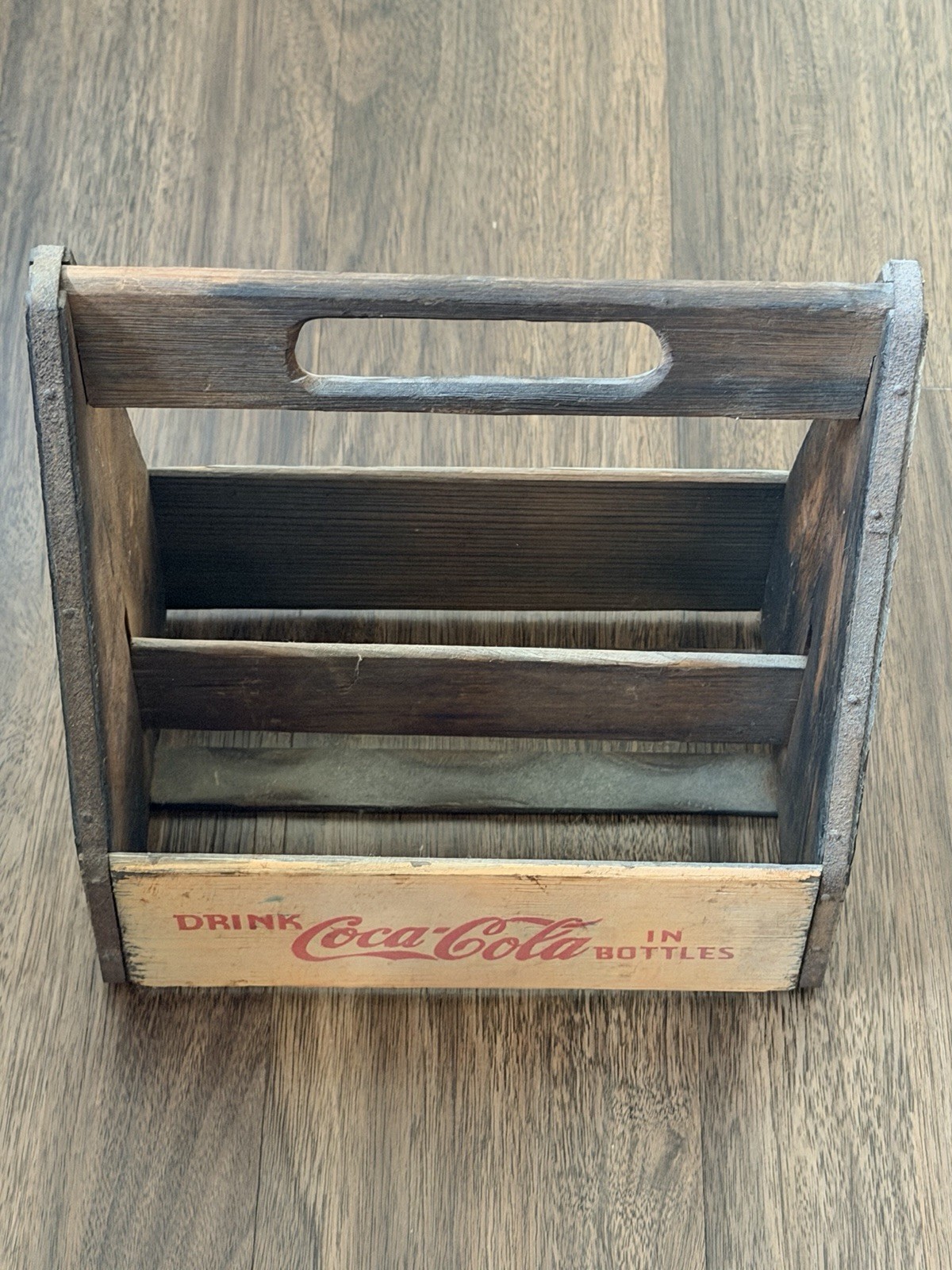 Rare Vintage Wooden Coke Bottle 6 pk Carrier RARE FIND Coca-Cola
