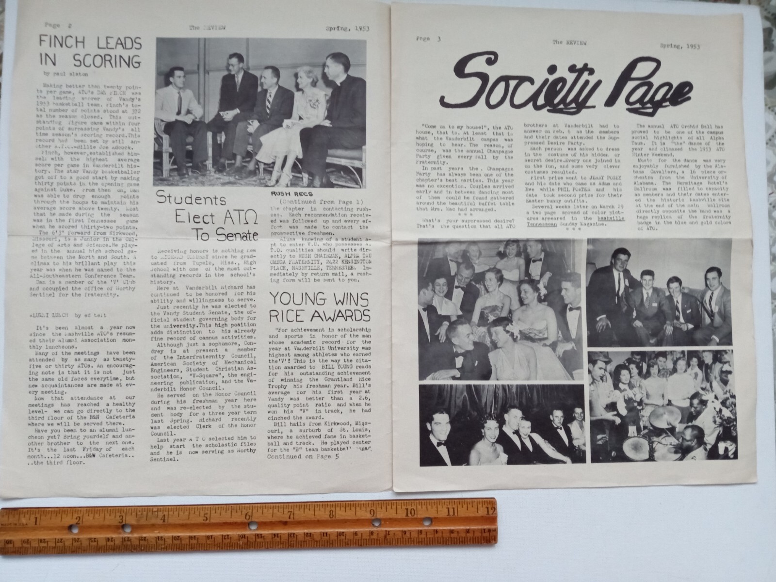 Vintage Vanderbilt University Sorority Newspaper The Review 1953
