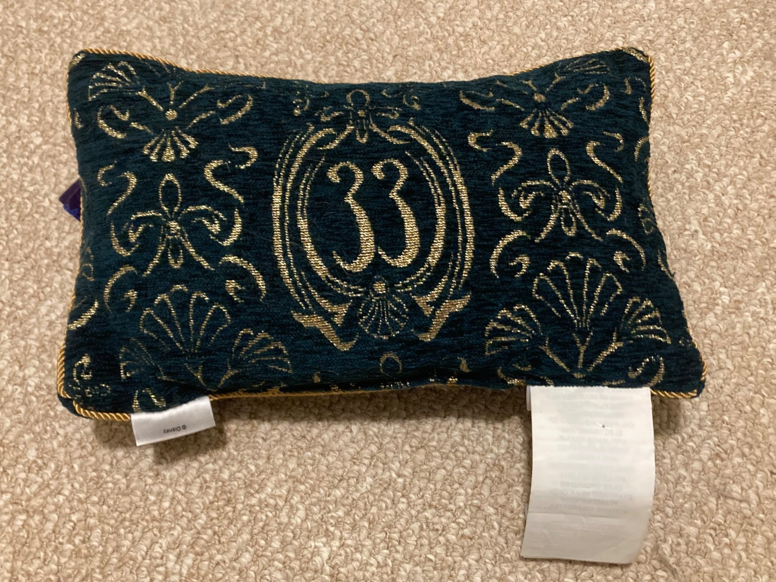 Disney Parks Authentic Disneyland Club 33 Throw Pillow Cushion Blue & Gold RARE 