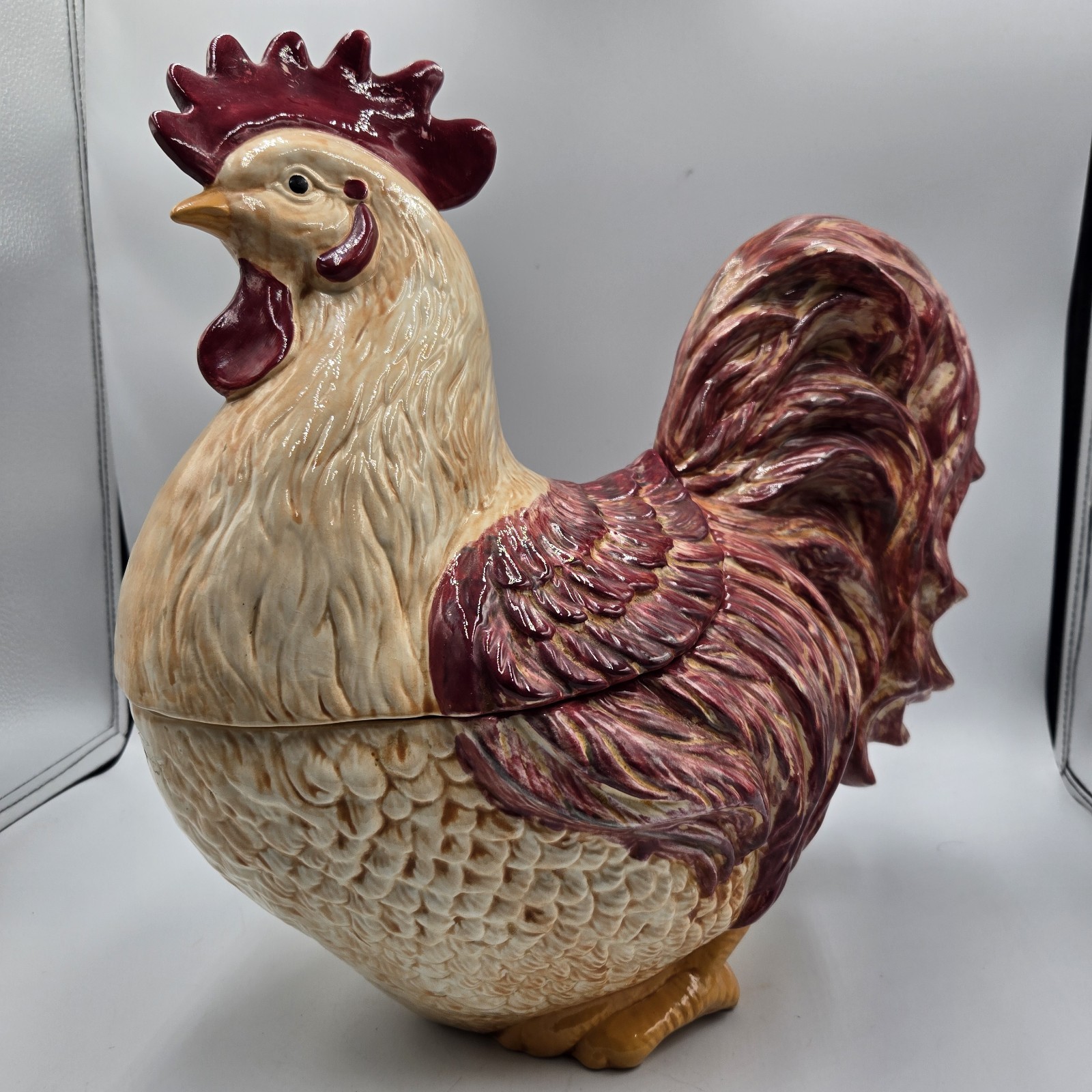 HUGE 15” BetLar Textured Rooster Cookie Jar VTG Farmhouse Countrycore Kitchen HUGE 15” BetLar Textured Rooster Cookie Jar VTG Farmhouse Countrycore Kitchen