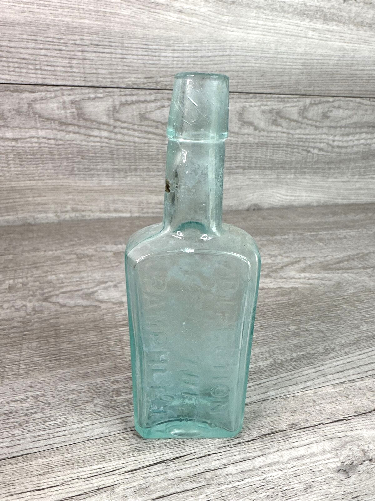 Vintage Barry's Tricopherous New York USA Blue Aqua Glass Bottle Vintage Barry's Tricopherous New York USA Blue Aqua Glass Bottle