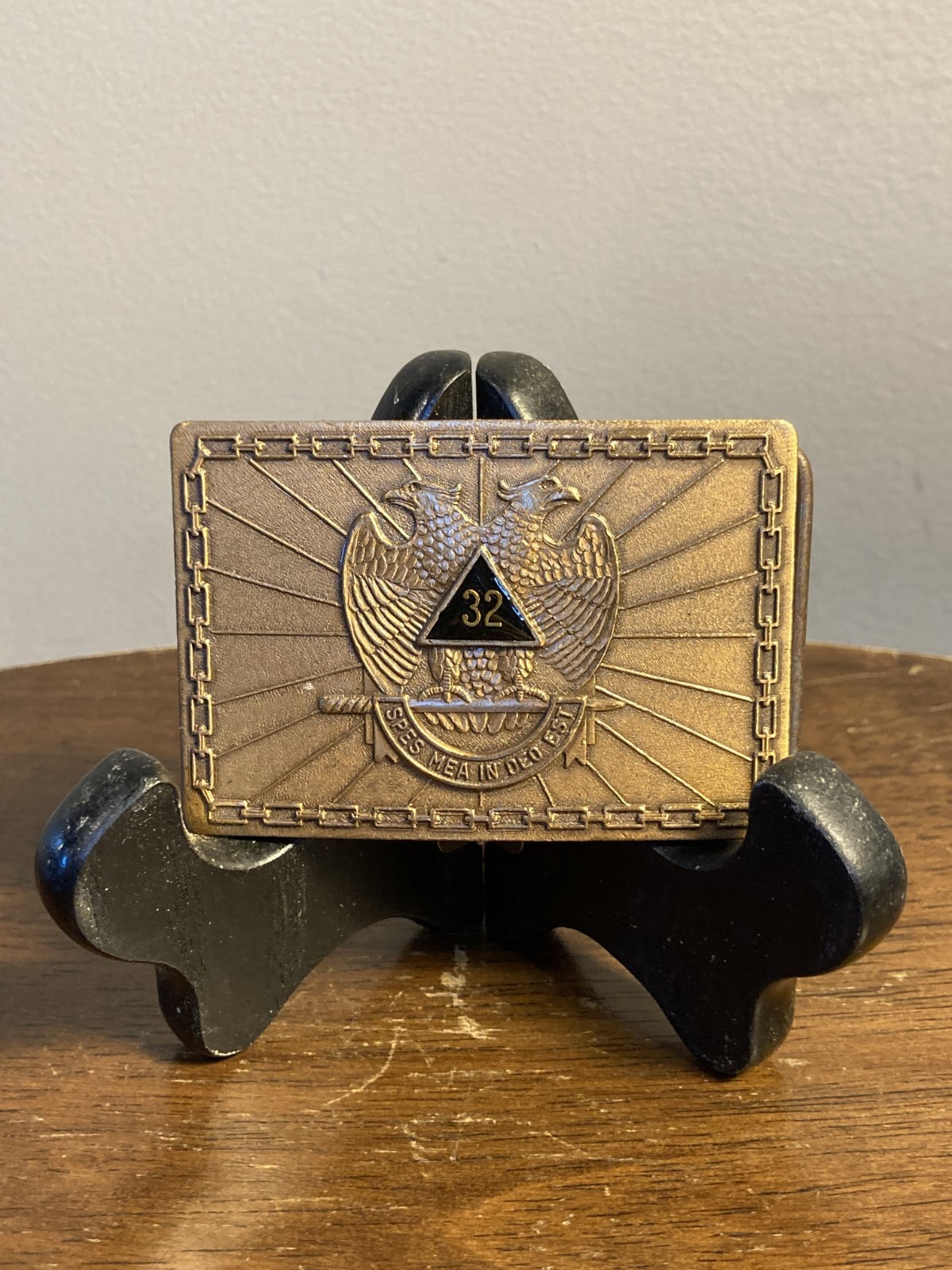 Vintage 1978 Scottish Rite 32nd Degree Masonic Belt Buckle - Solid Bronze Vintage 1978 Scottish Rite 32nd Degree Masonic Belt Buckle - Solid Bronze