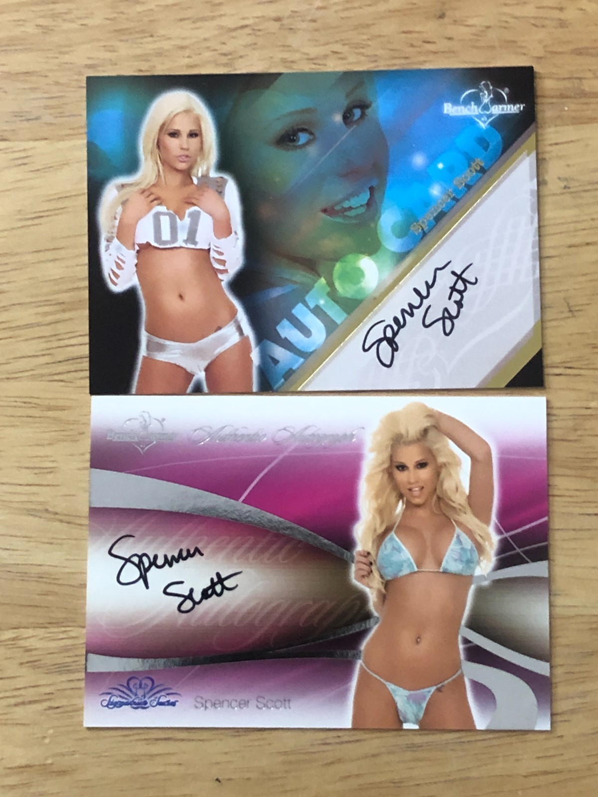 Two, Spencer Scott, Authentic, Autographed, BW, Cards, Two, Spencer Scott, Authentic, Autographed, BW, Cards,